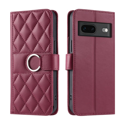 Ring Buckle Rhombic Leather Phone Case, For Google Pixel 11 Pro XL, For Google Pixel 11 / 11 Pro, For Google Pixel 10a, For Google Pixel 10 Pro XL, For Google Pixel 10 / 10 Pro, For Google Pixel 9a, For Google Pixel 9 Pro XL, For Google Pixel 9 / 9 Pro...