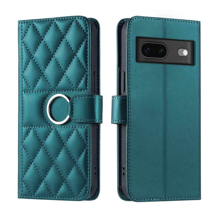 Ring Buckle Rhombic Leather Phone Case, For Google Pixel 11 Pro XL, For Google Pixel 11 / 11 Pro, For Google Pixel 10a, For Google Pixel 10 Pro XL, For Google Pixel 10 / 10 Pro, For Google Pixel 9a, For Google Pixel 9 Pro XL, For Google Pixel 9 / 9 Pro...