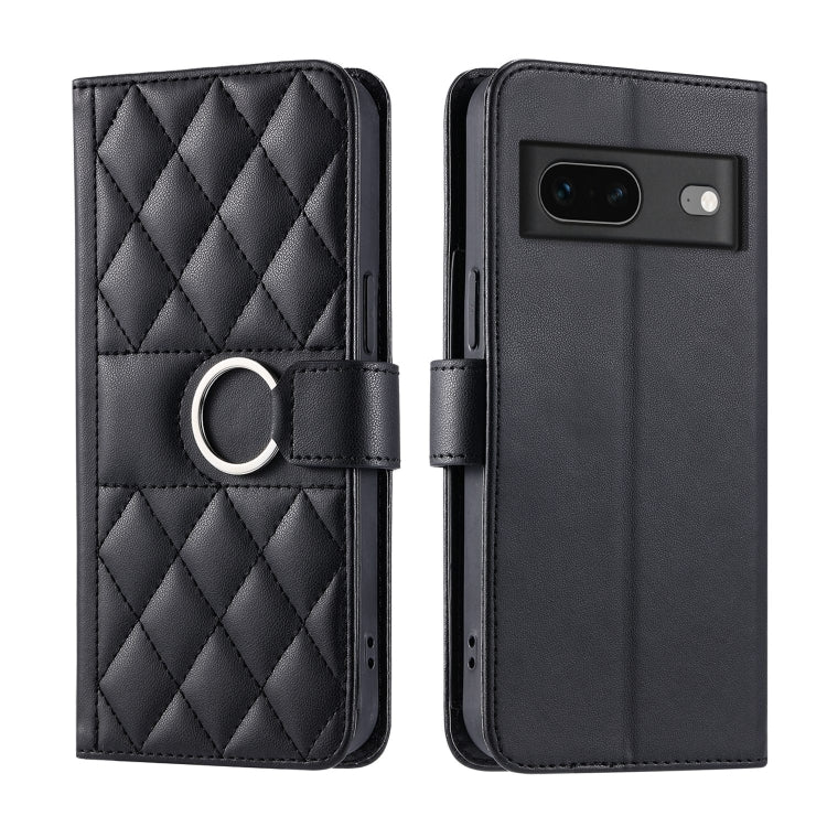 Ring Buckle Rhombic Leather Phone Case, For Google Pixel 11 Pro XL, For Google Pixel 11 / 11 Pro, For Google Pixel 10a, For Google Pixel 10 Pro XL, For Google Pixel 10 / 10 Pro, For Google Pixel 9a, For Google Pixel 9 Pro XL, For Google Pixel 9 / 9 Pro...