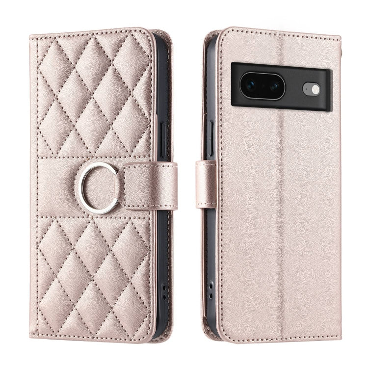 Ring Buckle Rhombic Leather Phone Case, For Google Pixel 11 Pro XL, For Google Pixel 11 / 11 Pro, For Google Pixel 10a, For Google Pixel 10 Pro XL, For Google Pixel 10 / 10 Pro, For Google Pixel 9a, For Google Pixel 9 Pro XL, For Google Pixel 9 / 9 Pro...
