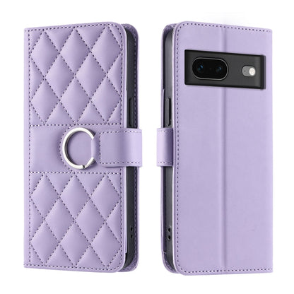 Ring Buckle Rhombic Leather Phone Case, For Google Pixel 11 Pro XL, For Google Pixel 11 / 11 Pro, For Google Pixel 10a, For Google Pixel 10 Pro XL, For Google Pixel 10 / 10 Pro, For Google Pixel 9a, For Google Pixel 9 Pro XL, For Google Pixel 9 / 9 Pro...
