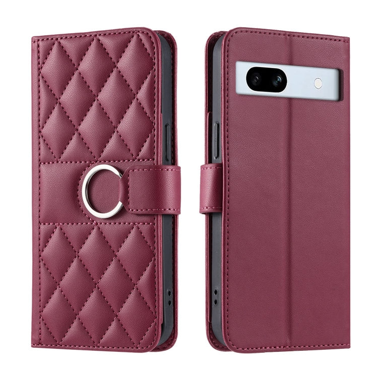 Ring Buckle Rhombic Leather Phone Case, For Google Pixel 11 Pro XL, For Google Pixel 11 / 11 Pro, For Google Pixel 10a, For Google Pixel 10 Pro XL, For Google Pixel 10 / 10 Pro, For Google Pixel 9a, For Google Pixel 9 Pro XL, For Google Pixel 9 / 9 Pro...