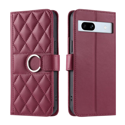 Ring Buckle Rhombic Leather Phone Case, For Google Pixel 11 Pro XL, For Google Pixel 11 / 11 Pro, For Google Pixel 10a, For Google Pixel 10 Pro XL, For Google Pixel 10 / 10 Pro, For Google Pixel 9a, For Google Pixel 9 Pro XL, For Google Pixel 9 / 9 Pro...