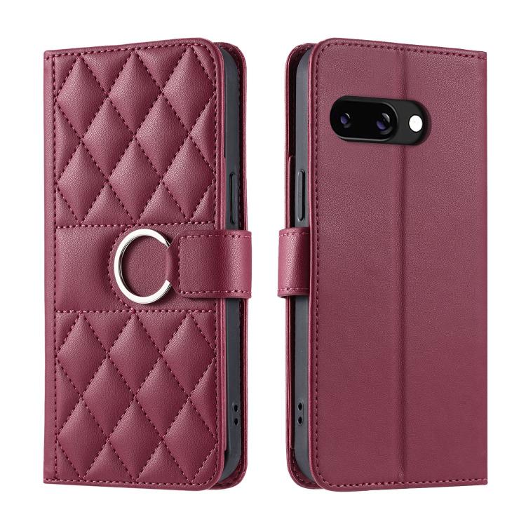 Ring Buckle Rhombic Leather Phone Case, For Google Pixel 11 Pro XL, For Google Pixel 11 / 11 Pro, For Google Pixel 10a, For Google Pixel 10 Pro XL, For Google Pixel 10 / 10 Pro, For Google Pixel 9a, For Google Pixel 9 Pro XL, For Google Pixel 9 / 9 Pro...