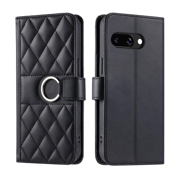 Ring Buckle Rhombic Leather Phone Case, For Google Pixel 11 Pro XL, For Google Pixel 11 / 11 Pro, For Google Pixel 10a, For Google Pixel 10 Pro XL, For Google Pixel 10 / 10 Pro, For Google Pixel 9a, For Google Pixel 9 Pro XL, For Google Pixel 9 / 9 Pro...
