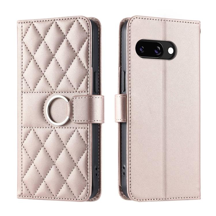 Ring Buckle Rhombic Leather Phone Case, For Google Pixel 11 Pro XL, For Google Pixel 11 / 11 Pro, For Google Pixel 10a, For Google Pixel 10 Pro XL, For Google Pixel 10 / 10 Pro, For Google Pixel 9a, For Google Pixel 9 Pro XL, For Google Pixel 9 / 9 Pro...