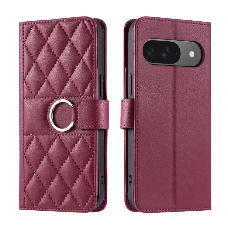 Ring Buckle Rhombic Leather Phone Case, For Google Pixel 11 Pro XL, For Google Pixel 11 / 11 Pro, For Google Pixel 10a, For Google Pixel 10 Pro XL, For Google Pixel 10 / 10 Pro, For Google Pixel 9a, For Google Pixel 9 Pro XL, For Google Pixel 9 / 9 Pro...