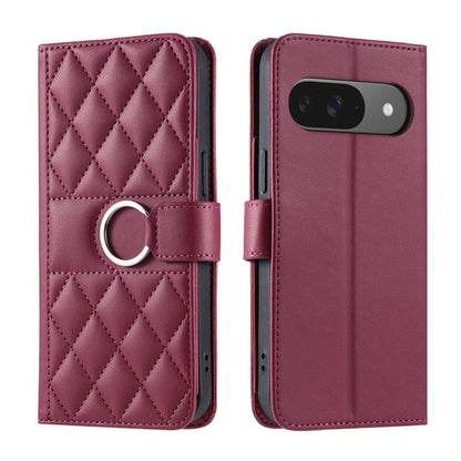 Ring Buckle Rhombic Leather Phone Case, For Google Pixel 11 Pro XL, For Google Pixel 11 / 11 Pro, For Google Pixel 10a, For Google Pixel 10 Pro XL, For Google Pixel 10 / 10 Pro, For Google Pixel 9a, For Google Pixel 9 Pro XL, For Google Pixel 9 / 9 Pro...