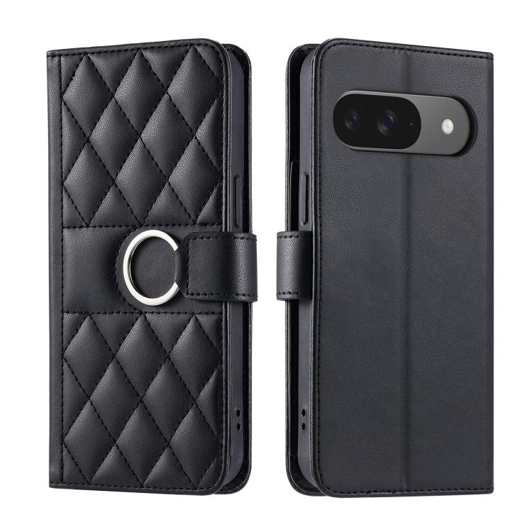 Ring Buckle Rhombic Leather Phone Case, For Google Pixel 11 Pro XL, For Google Pixel 11 / 11 Pro, For Google Pixel 10a, For Google Pixel 10 Pro XL, For Google Pixel 10 / 10 Pro, For Google Pixel 9a, For Google Pixel 9 Pro XL, For Google Pixel 9 / 9 Pro...