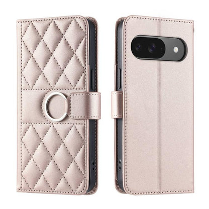 Ring Buckle Rhombic Leather Phone Case, For Google Pixel 11 Pro XL, For Google Pixel 11 / 11 Pro, For Google Pixel 10a, For Google Pixel 10 Pro XL, For Google Pixel 10 / 10 Pro, For Google Pixel 9a, For Google Pixel 9 Pro XL, For Google Pixel 9 / 9 Pro...