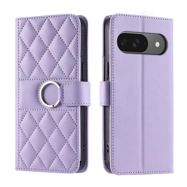 Ring Buckle Rhombic Leather Phone Case, For Google Pixel 11 Pro XL, For Google Pixel 11 / 11 Pro, For Google Pixel 10a, For Google Pixel 10 Pro XL, For Google Pixel 10 / 10 Pro, For Google Pixel 9a, For Google Pixel 9 Pro XL, For Google Pixel 9 / 9 Pro...
