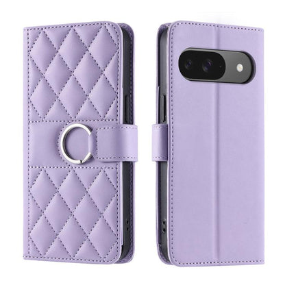 Ring Buckle Rhombic Leather Phone Case, For Google Pixel 11 Pro XL, For Google Pixel 11 / 11 Pro, For Google Pixel 10a, For Google Pixel 10 Pro XL, For Google Pixel 10 / 10 Pro, For Google Pixel 9a, For Google Pixel 9 Pro XL, For Google Pixel 9 / 9 Pro...