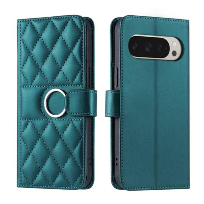 Ring Buckle Rhombic Leather Phone Case, For Google Pixel 11 Pro XL, For Google Pixel 11 / 11 Pro, For Google Pixel 10a, For Google Pixel 10 Pro XL, For Google Pixel 10 / 10 Pro, For Google Pixel 9a, For Google Pixel 9 Pro XL, For Google Pixel 9 / 9 Pro...