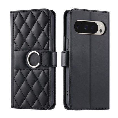 Ring Buckle Rhombic Leather Phone Case, For Google Pixel 11 Pro XL, For Google Pixel 11 / 11 Pro, For Google Pixel 10a, For Google Pixel 10 Pro XL, For Google Pixel 10 / 10 Pro, For Google Pixel 9a, For Google Pixel 9 Pro XL, For Google Pixel 9 / 9 Pro...
