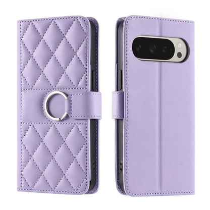 Ring Buckle Rhombic Leather Phone Case, For Google Pixel 11 Pro XL, For Google Pixel 11 / 11 Pro, For Google Pixel 10a, For Google Pixel 10 Pro XL, For Google Pixel 10 / 10 Pro, For Google Pixel 9a, For Google Pixel 9 Pro XL, For Google Pixel 9 / 9 Pro...