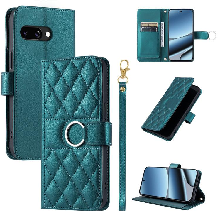 Ring Buckle Rhombic Leather Phone Case, For Google Pixel 11 Pro XL, For Google Pixel 11 / 11 Pro, For Google Pixel 10a, For Google Pixel 10 Pro XL, For Google Pixel 10 / 10 Pro, For Google Pixel 9a, For Google Pixel 9 Pro XL, For Google Pixel 9 / 9 Pro...