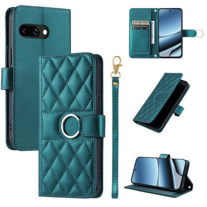 Ring Buckle Rhombic Leather Phone Case, For Google Pixel 11 Pro XL, For Google Pixel 11 / 11 Pro, For Google Pixel 10a, For Google Pixel 10 Pro XL, For Google Pixel 10 / 10 Pro, For Google Pixel 9a, For Google Pixel 9 Pro XL, For Google Pixel 9 / 9 Pro...