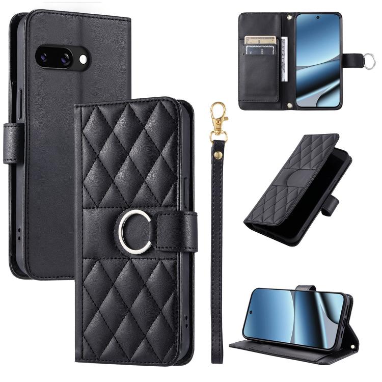 Ring Buckle Rhombic Leather Phone Case, For Google Pixel 11 Pro XL, For Google Pixel 11 / 11 Pro, For Google Pixel 10a, For Google Pixel 10 Pro XL, For Google Pixel 10 / 10 Pro, For Google Pixel 9a, For Google Pixel 9 Pro XL, For Google Pixel 9 / 9 Pro...