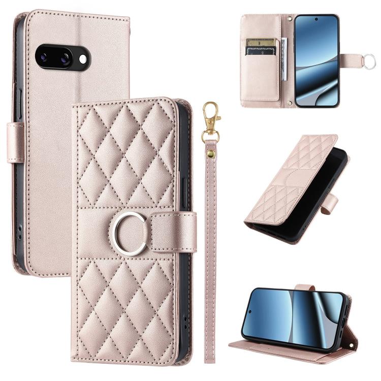 Ring Buckle Rhombic Leather Phone Case, For Google Pixel 11 Pro XL, For Google Pixel 11 / 11 Pro, For Google Pixel 10a, For Google Pixel 10 Pro XL, For Google Pixel 10 / 10 Pro, For Google Pixel 9a, For Google Pixel 9 Pro XL, For Google Pixel 9 / 9 Pro...
