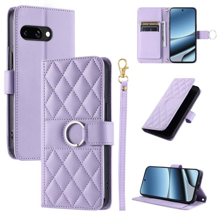 Ring Buckle Rhombic Leather Phone Case, For Google Pixel 11 Pro XL, For Google Pixel 11 / 11 Pro, For Google Pixel 10a, For Google Pixel 10 Pro XL, For Google Pixel 10 / 10 Pro, For Google Pixel 9a, For Google Pixel 9 Pro XL, For Google Pixel 9 / 9 Pro...
