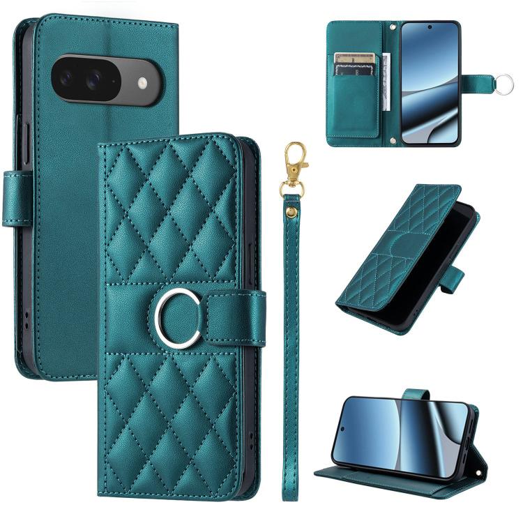 Ring Buckle Rhombic Leather Phone Case, For Google Pixel 11 Pro XL, For Google Pixel 11 / 11 Pro, For Google Pixel 10a, For Google Pixel 10 Pro XL, For Google Pixel 10 / 10 Pro, For Google Pixel 9a, For Google Pixel 9 Pro XL, For Google Pixel 9 / 9 Pro...