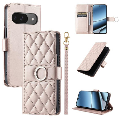 Ring Buckle Rhombic Leather Phone Case, For Google Pixel 11 Pro XL, For Google Pixel 11 / 11 Pro, For Google Pixel 10a, For Google Pixel 10 Pro XL, For Google Pixel 10 / 10 Pro, For Google Pixel 9a, For Google Pixel 9 Pro XL, For Google Pixel 9 / 9 Pro...