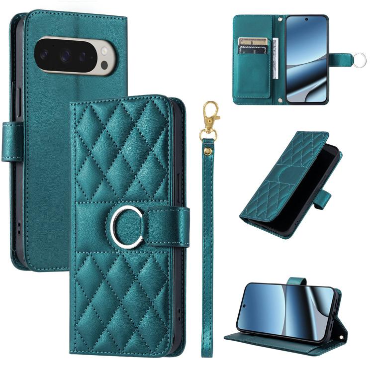 Ring Buckle Rhombic Leather Phone Case, For Google Pixel 11 Pro XL, For Google Pixel 11 / 11 Pro, For Google Pixel 10a, For Google Pixel 10 Pro XL, For Google Pixel 10 / 10 Pro, For Google Pixel 9a, For Google Pixel 9 Pro XL, For Google Pixel 9 / 9 Pro...
