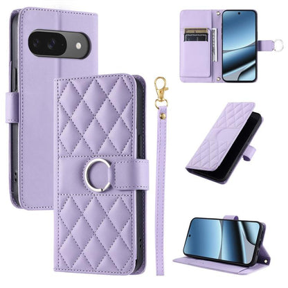 Ring Buckle Rhombic Leather Phone Case, For Google Pixel 11 Pro XL, For Google Pixel 11 / 11 Pro, For Google Pixel 10a, For Google Pixel 10 Pro XL, For Google Pixel 10 / 10 Pro, For Google Pixel 9a, For Google Pixel 9 Pro XL, For Google Pixel 9 / 9 Pro...