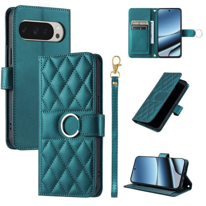 Ring Buckle Rhombic Leather Phone Case, For Google Pixel 11 Pro XL, For Google Pixel 11 / 11 Pro, For Google Pixel 10a, For Google Pixel 10 Pro XL, For Google Pixel 10 / 10 Pro, For Google Pixel 9a, For Google Pixel 9 Pro XL, For Google Pixel 9 / 9 Pro...