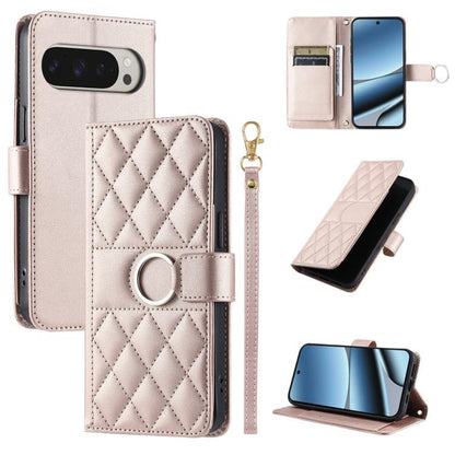 Ring Buckle Rhombic Leather Phone Case, For Google Pixel 11 Pro XL, For Google Pixel 11 / 11 Pro, For Google Pixel 10a, For Google Pixel 10 Pro XL, For Google Pixel 10 / 10 Pro, For Google Pixel 9a, For Google Pixel 9 Pro XL, For Google Pixel 9 / 9 Pro...