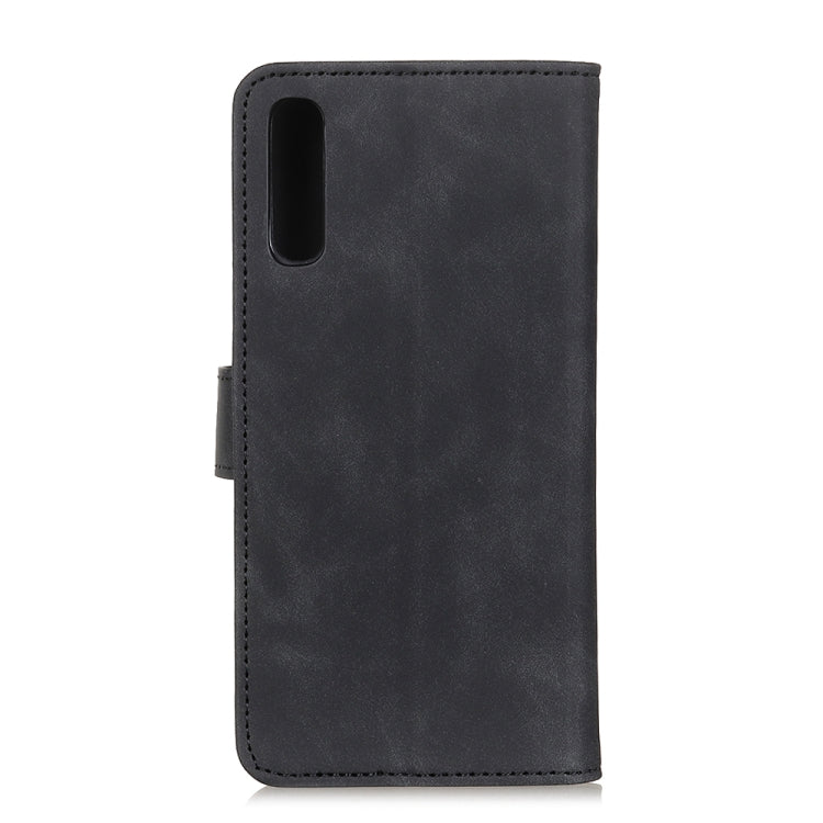 Black leather-style phone case with camera cutout and secure side flap for Sony Xperia 5 II
