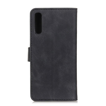 Black leather-style phone case with camera cutout and secure side flap for Sony Xperia 5 II