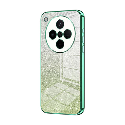 Green glitter phone case with circular triple camera cutout and electroplated edge