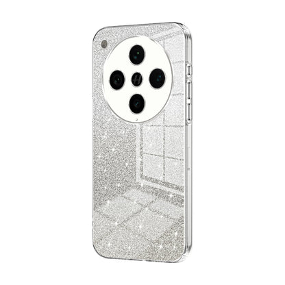 Silver glitter phone case with circular triple camera cutout and metallic trim