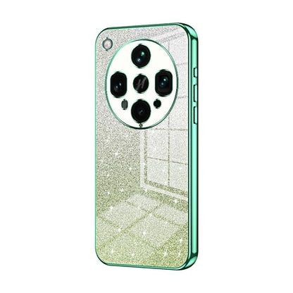 Green glitter phone case with electroplated edges and quad-camera cutout