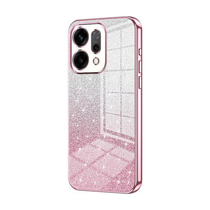 Pink glitter phone case with metallic pink bumper and raised camera cutouts