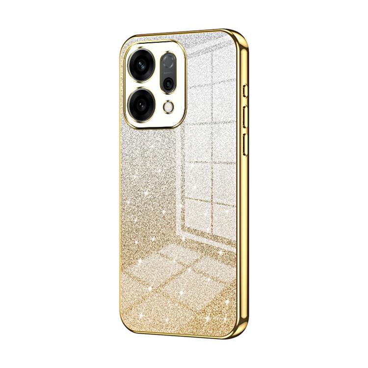 Gold glitter phone case with metallic gold bumper and raised camera cutouts