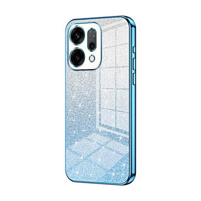 Blue glitter phone case with metallic blue bumper and raised camera cutouts
