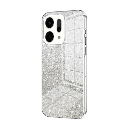 Clear glitter phone case with silver bumper and raised camera cutouts