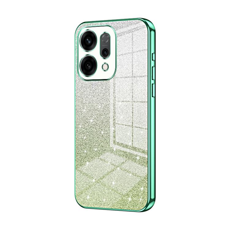 Green glitter phone case with glossy green frame and camera cutouts