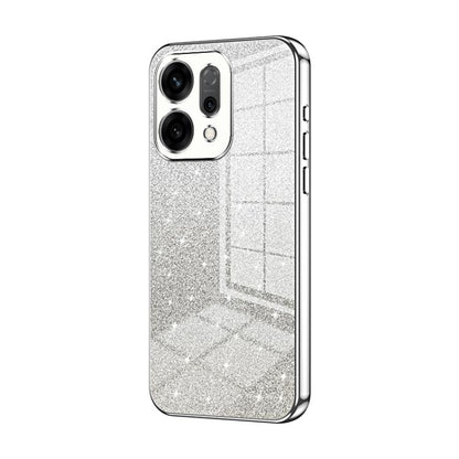 Silver glitter phone case with metallic silver frame and camera cutouts