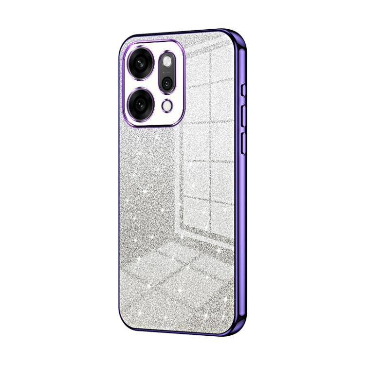 Purple glitter electroplated phone case with camera cutouts and slim side buttons