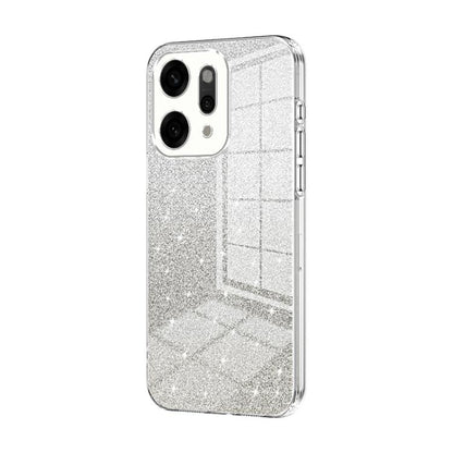 Silver glitter electroplated phone case with camera cutouts and slim side buttons