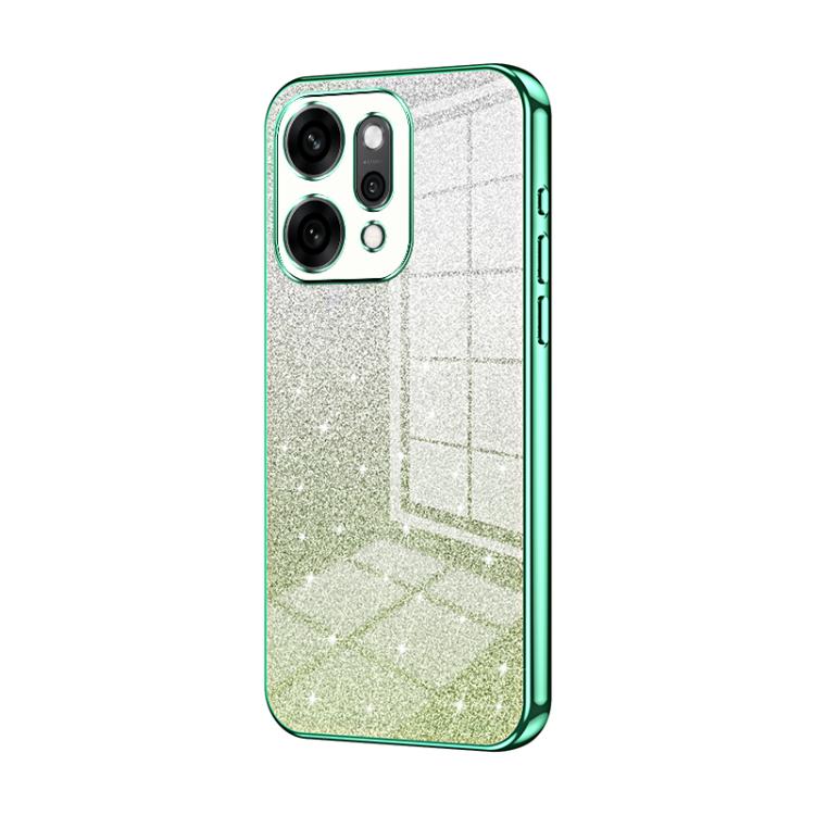 Green glitter phone case with metallic green bumper and raised camera cutouts