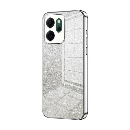 Glitter gradient phone case with silver electroplated frame and camera cutouts