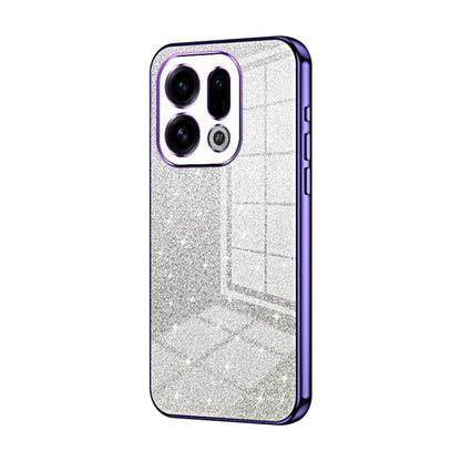 Purple glitter gradient phone case with electroplated edges and triple camera cutouts