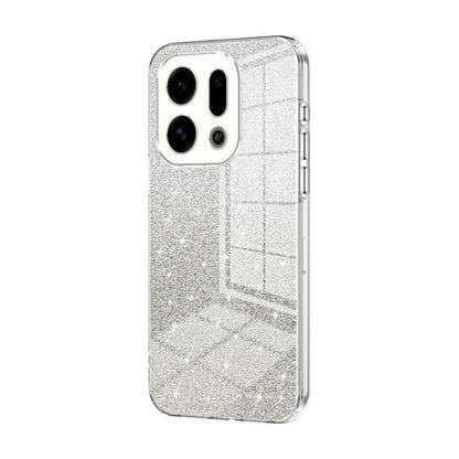 Silver glitter gradient phone case with electroplated edges and triple camera cutouts