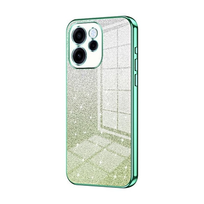Green glitter phone case with electroplated edges and camera cutout on the back.
