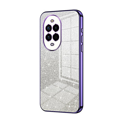 Purple glitter phone case with electroplated camera ring and raised lens cutouts