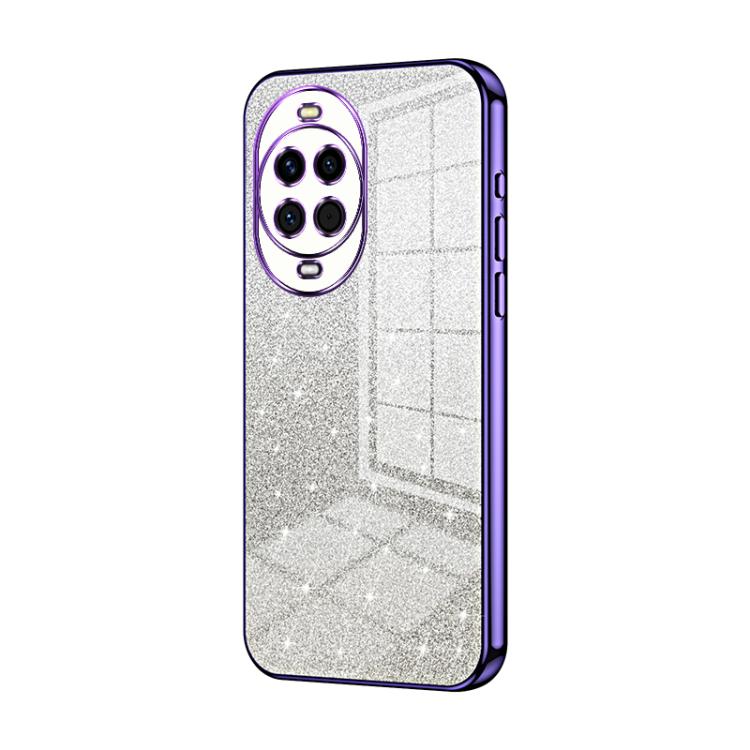 Purple glitter phone case with electroplated camera ring and raised lens cutouts